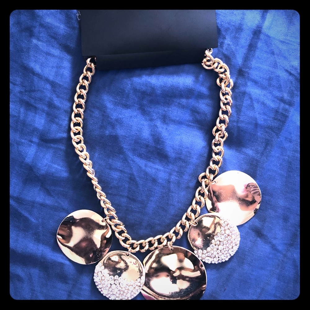 New York & Co. Glittering Goldtone Disc Necklace
